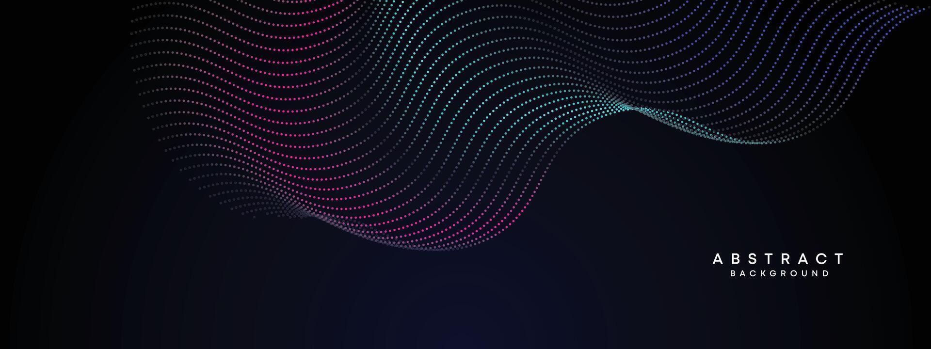 Abstract Blue, Green Gradient Flowing Dot Waving Particle geometric Technology Background. Digital Futuristic Purple, Pink Gradient Dotted Wave. Concept For Science, Music cover, website, header vector