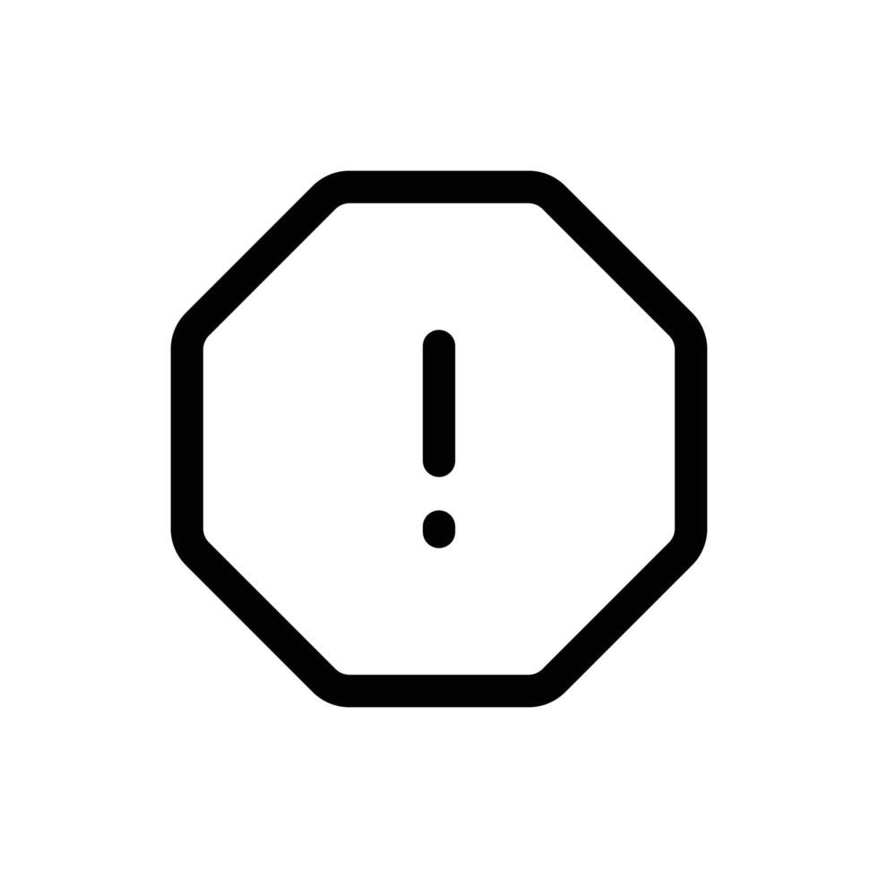 advertencia icono en de moda contorno estilo aislado en blanco antecedentes. advertencia silueta símbolo para tu sitio web diseño, logo, aplicación, ui vector ilustración, eps10.