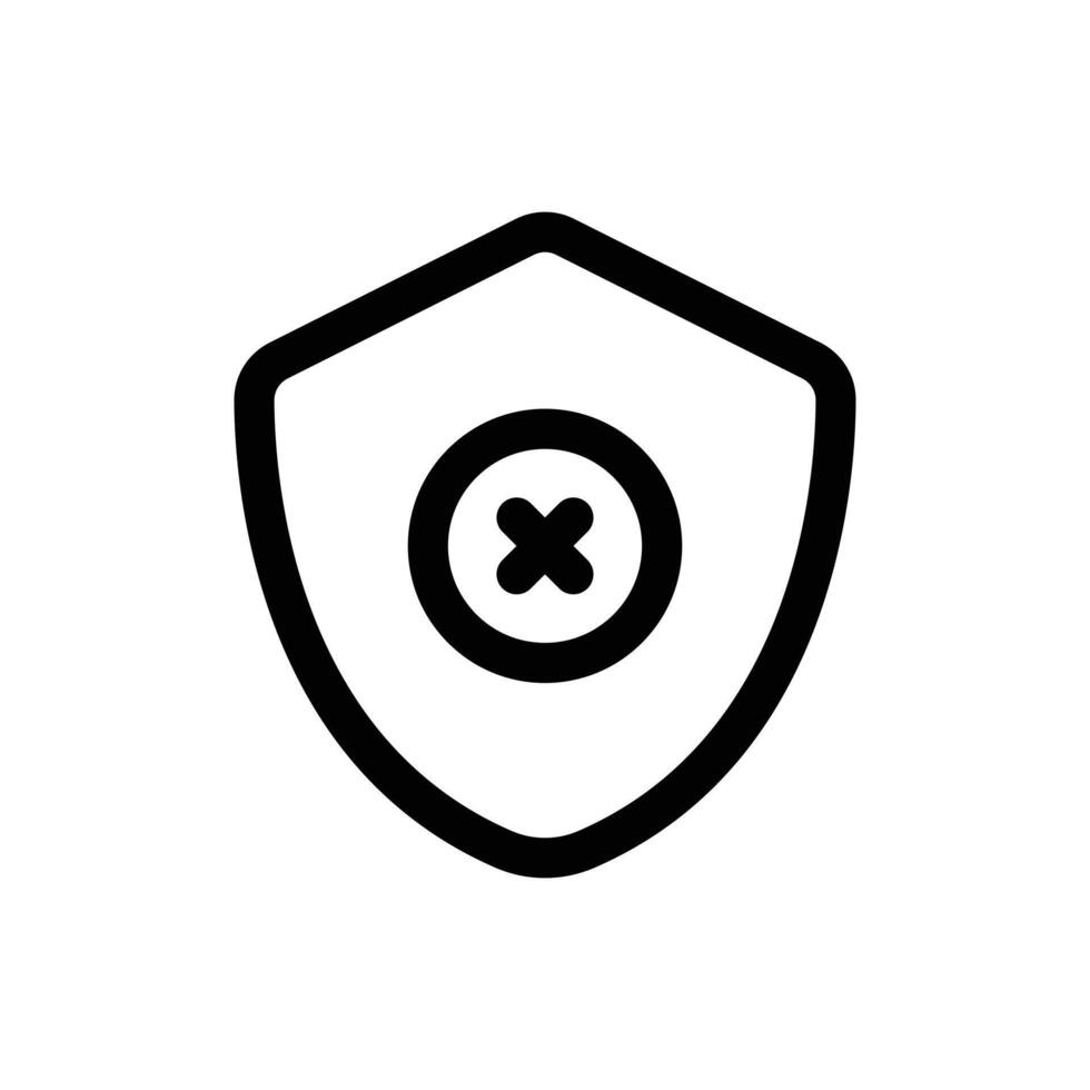 Broken Shield icon in trendy outline style isolated on white background. Broken Shield silhouette symbol for your website design, logo, app, UI. Vector illustration, EPS10.