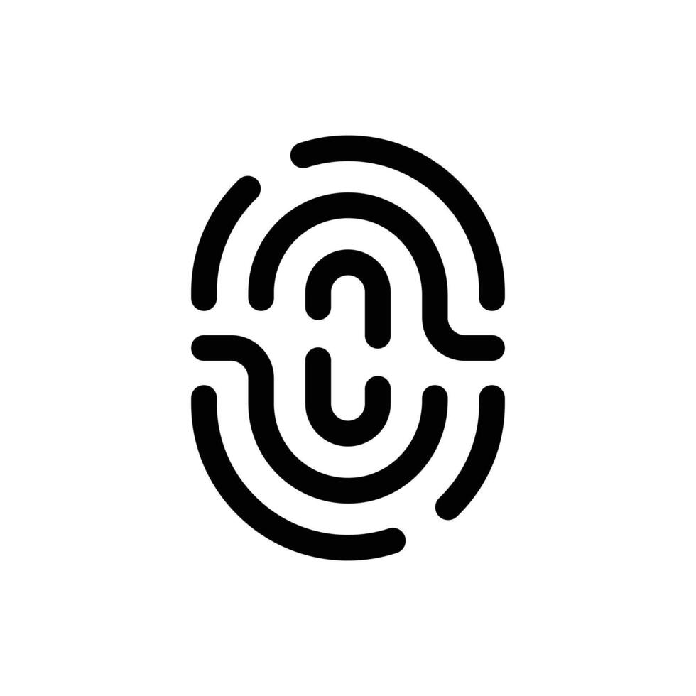 Fingerprint icon in trendy outline style isolated on white background. Fingerprint silhouette symbol for your website design, logo, app, UI. Vector illustration, EPS10.