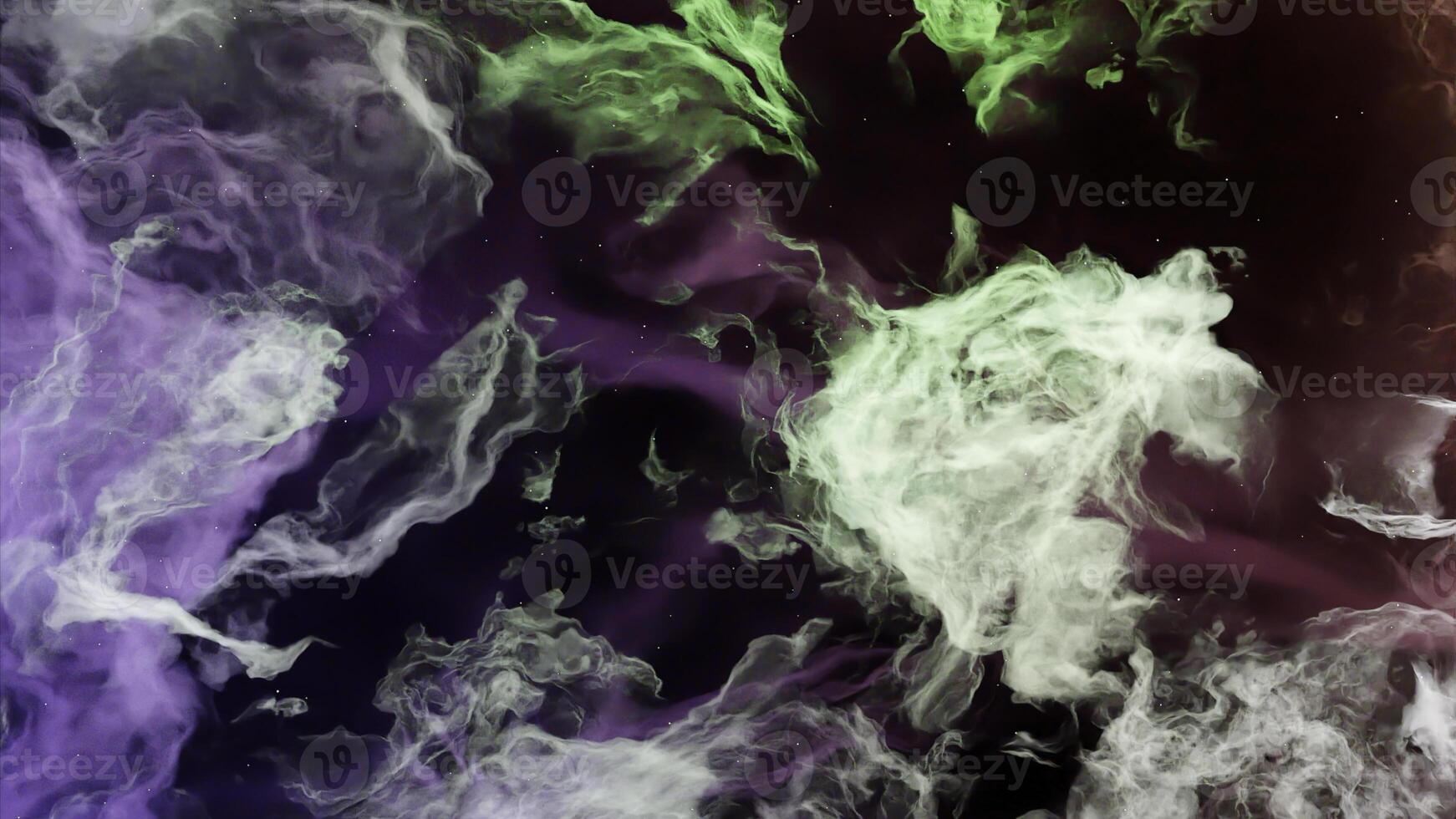 Black background.Design.Colorful bright smoke in animation that moves fast and slow. photo