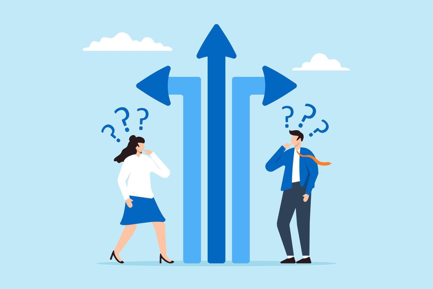 Business people thinking on different career path vector