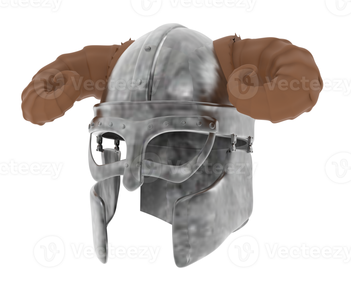 Medieval helmet isolated on background. 3d rendering - illustration png