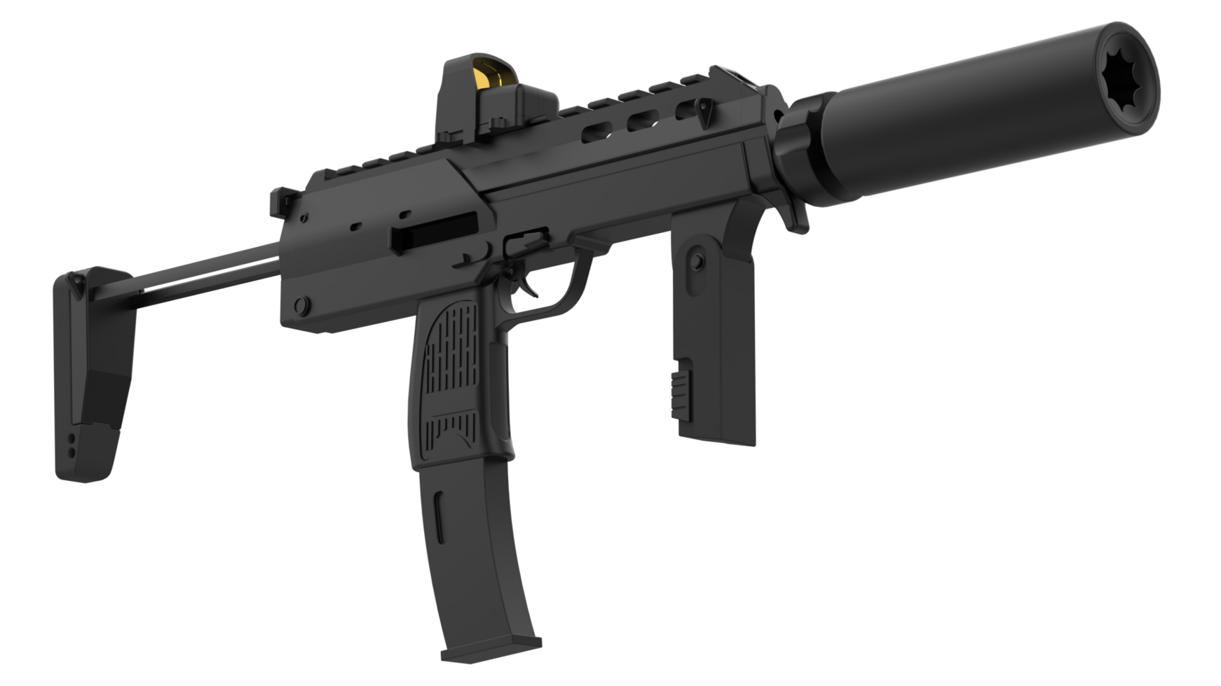 Machine gun isolated on background. 3d rendering - illustration png