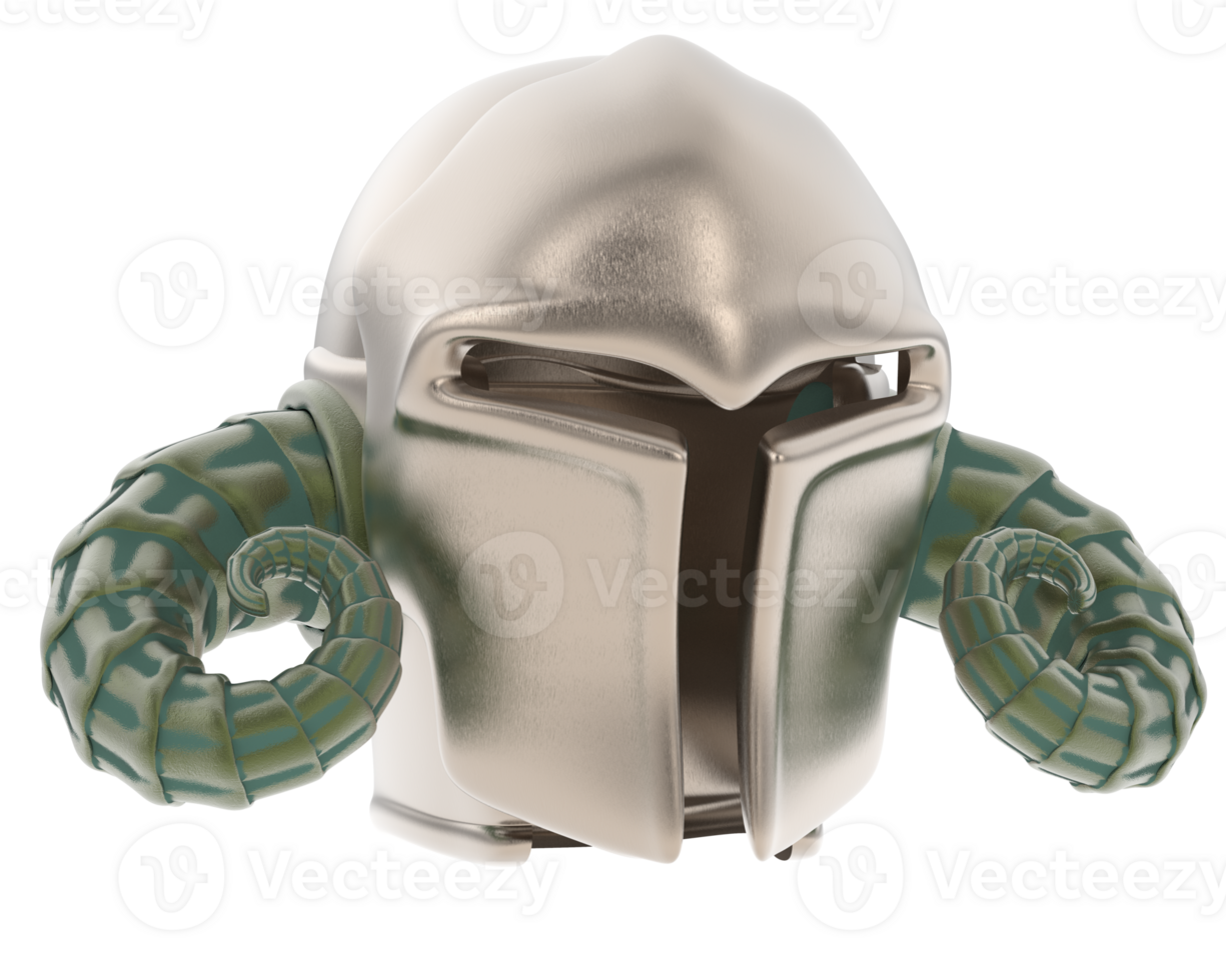 Gladiator helmet isolated on background. 3d rendering - illustration png