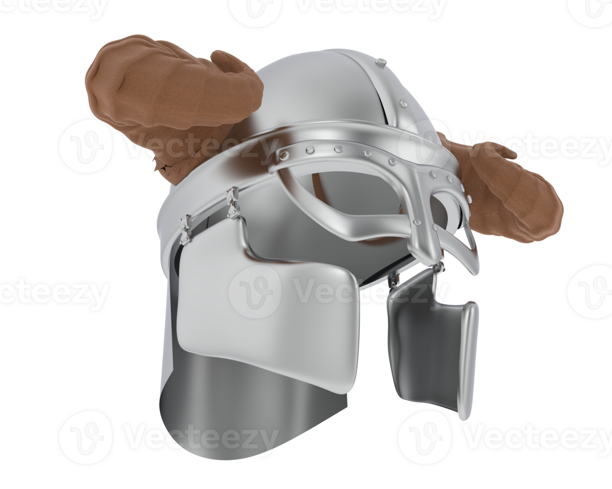 Gladiator helmet isolated on background. 3d rendering - illustration png