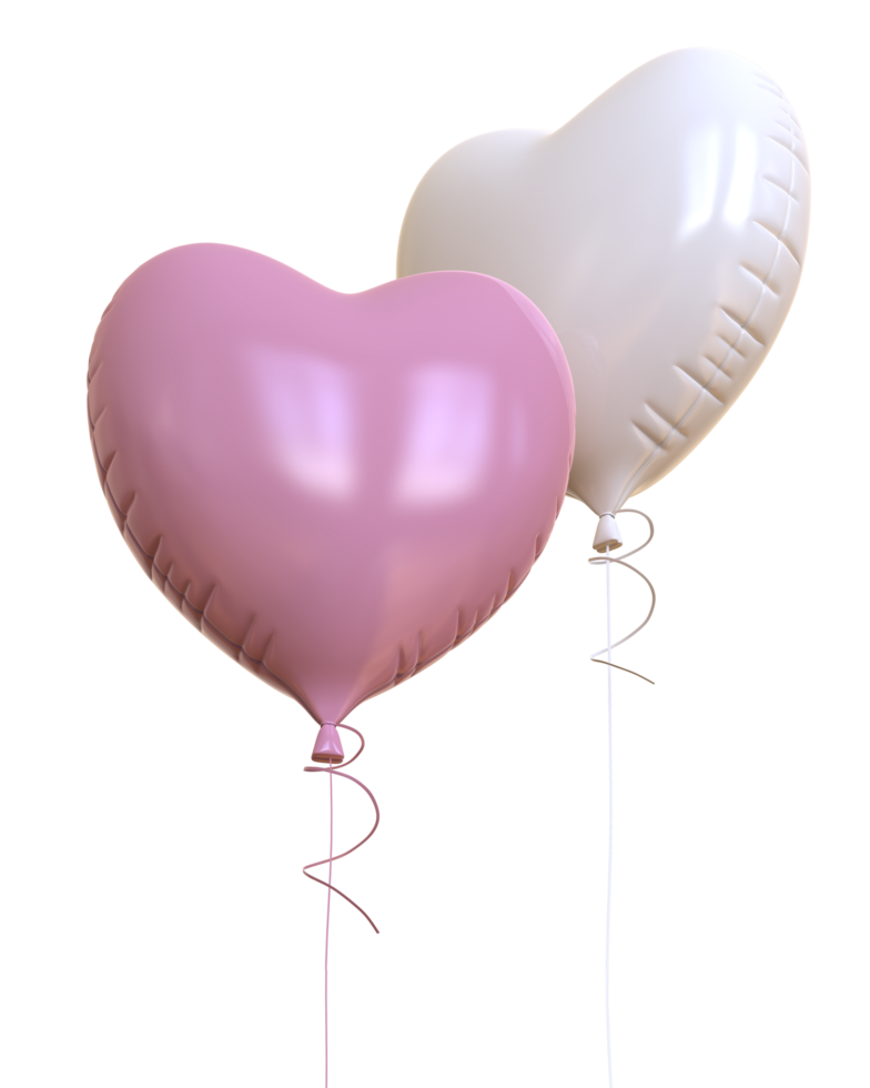 Heart balloons isolated on background. 3d rendering- illustration png