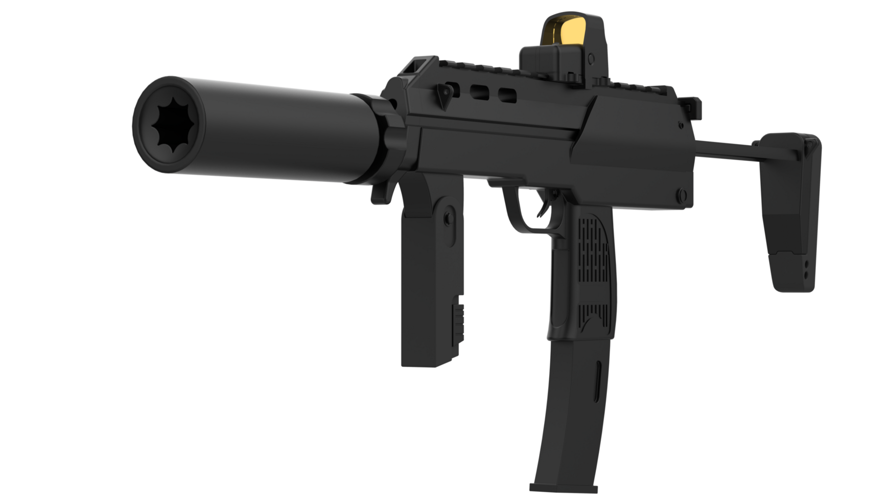 Machine gun isolated on background. 3d rendering - illustration png