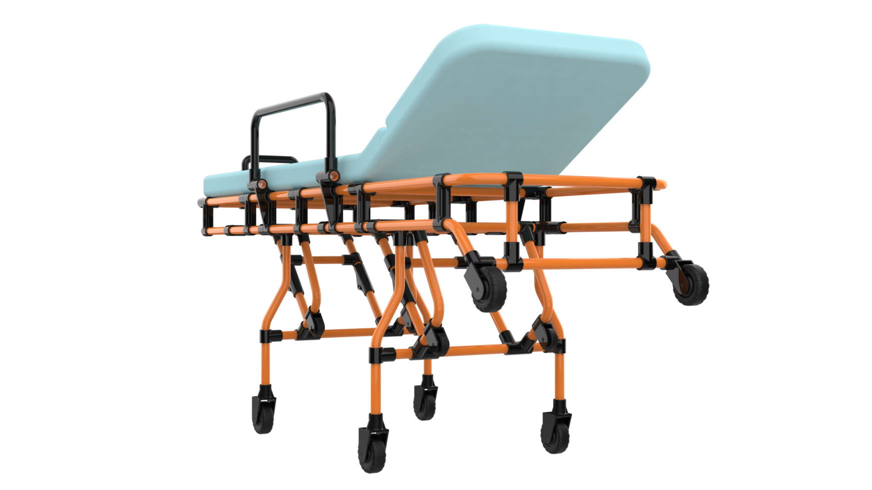 Medical stretcher isolated on background. 3d rendering - illustration png