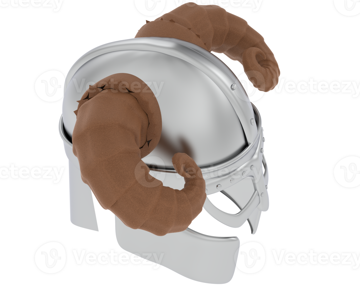 Medieval helmet isolated on background. 3d rendering - illustration png