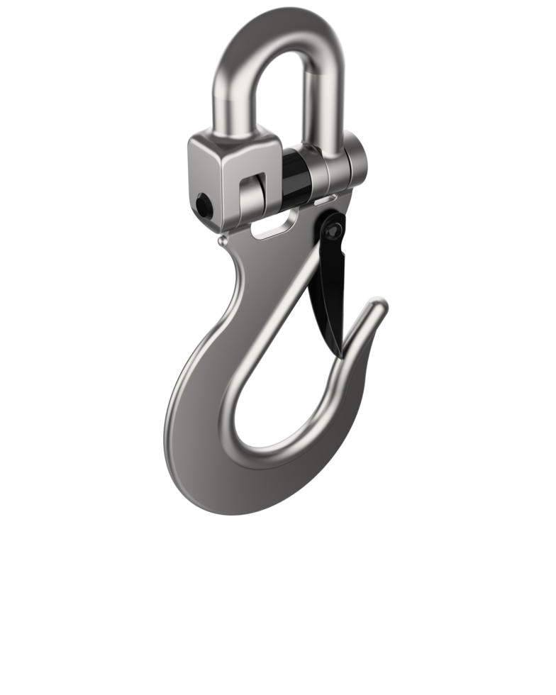 Crane hook isolated on background. 3d rendering - illustration png