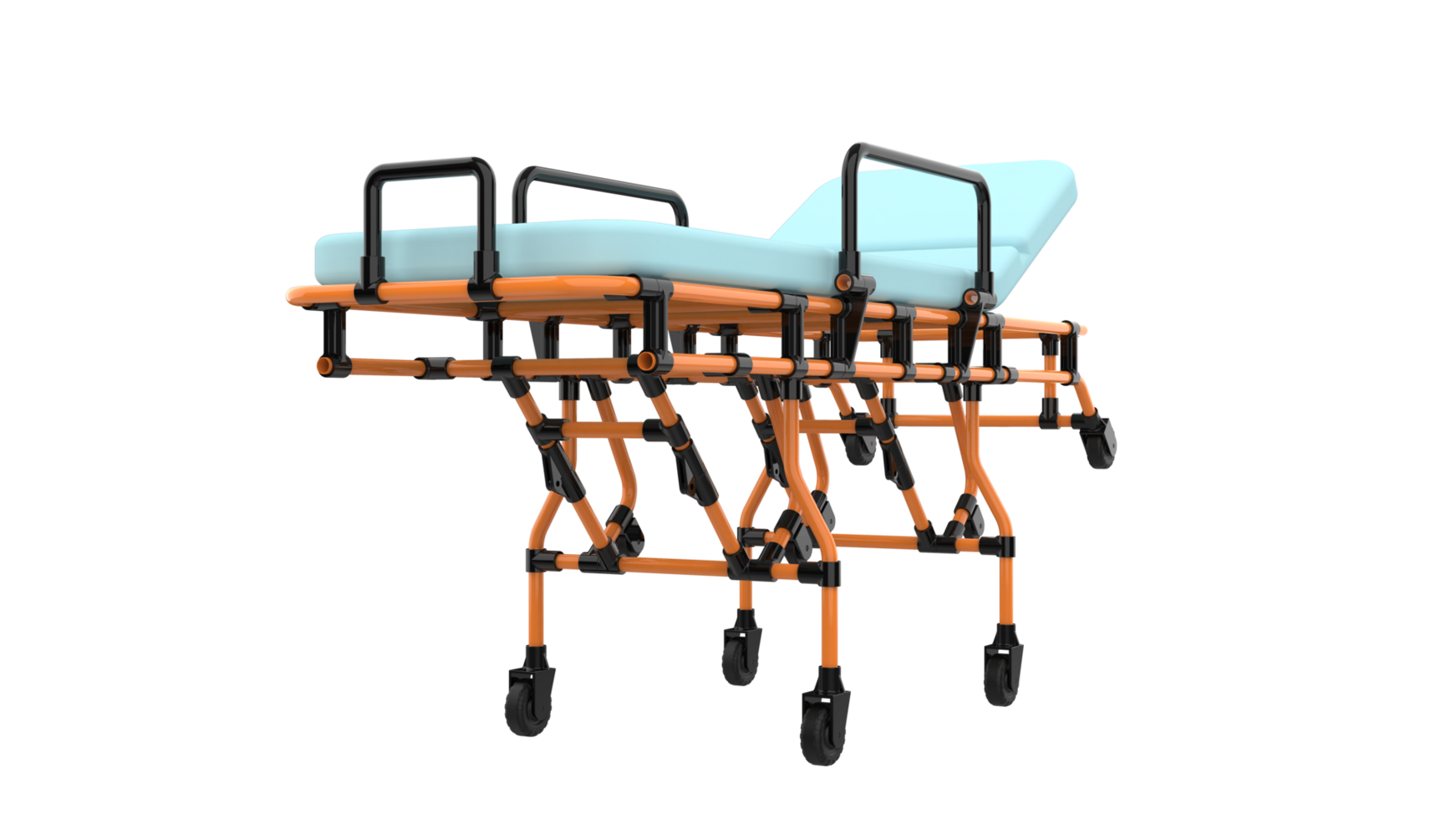 Medical stretcher isolated on background. 3d rendering - illustration png