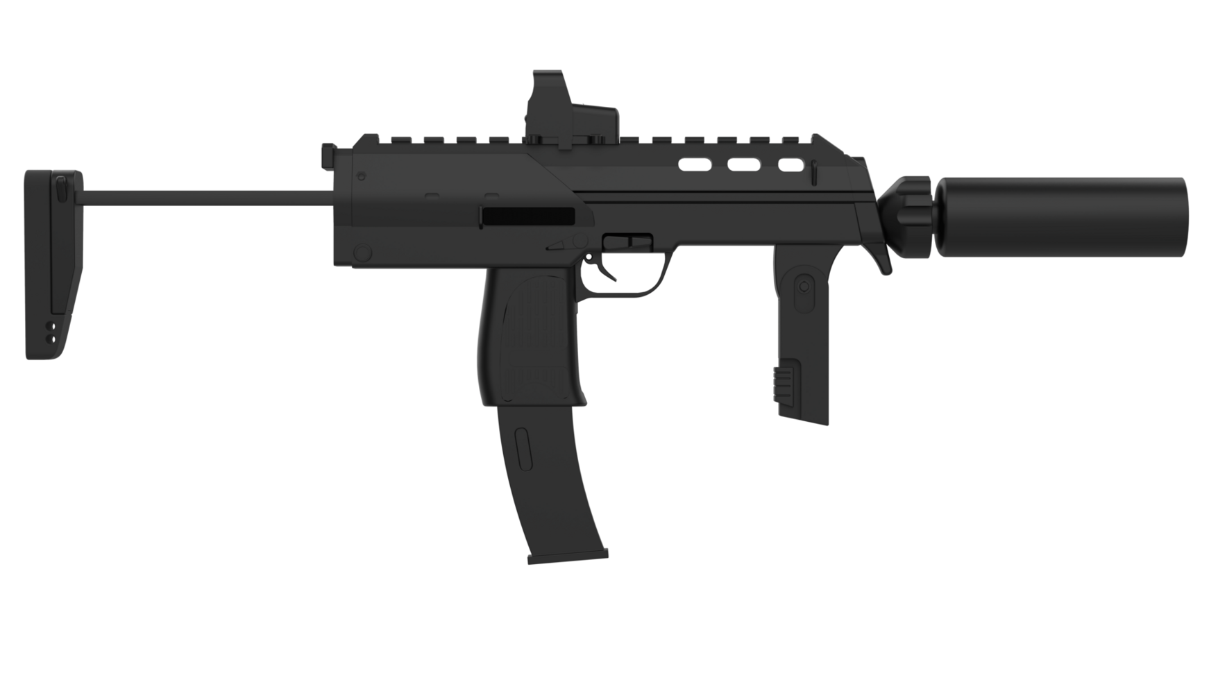 Machine gun isolated on background. 3d rendering - illustration png