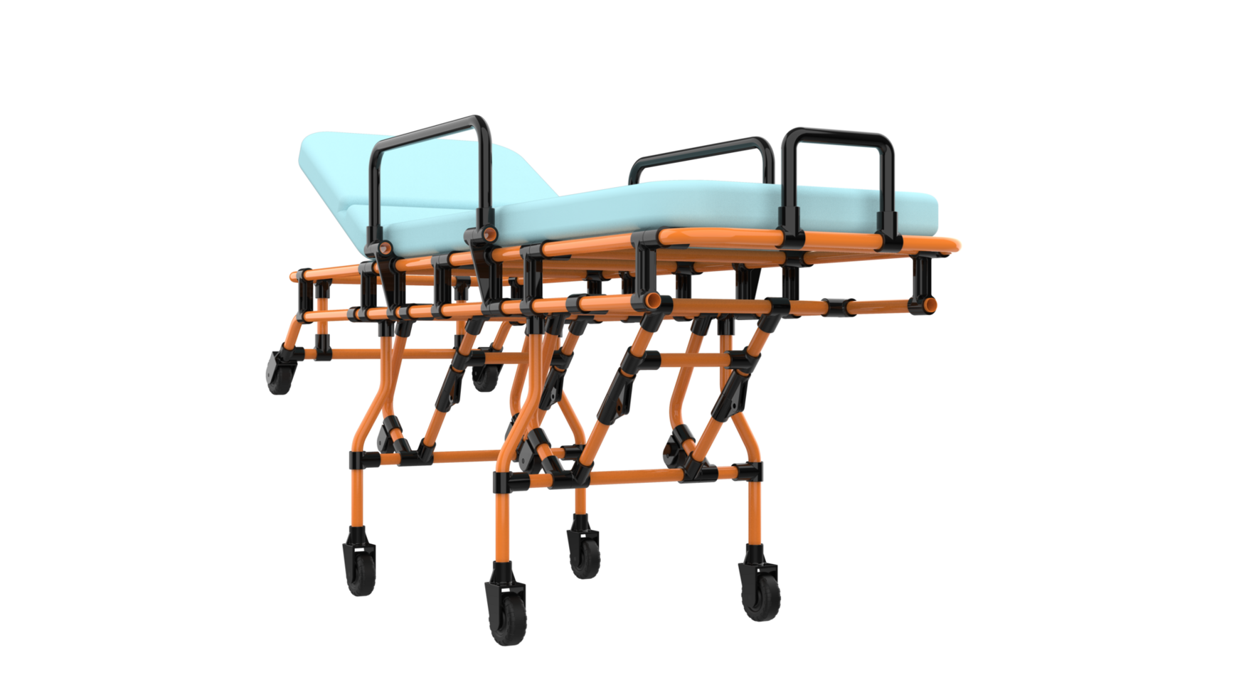 Medical stretcher isolated on background. 3d rendering - illustration png