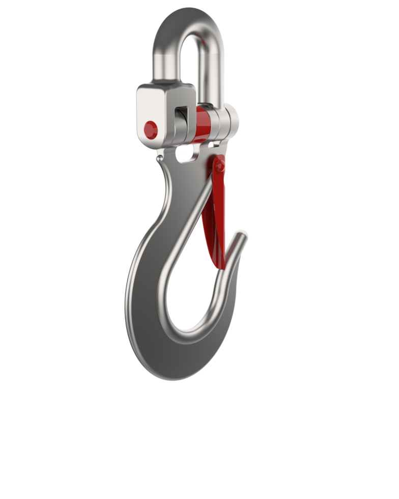 Crane hook isolated on background. 3d rendering - illustration png