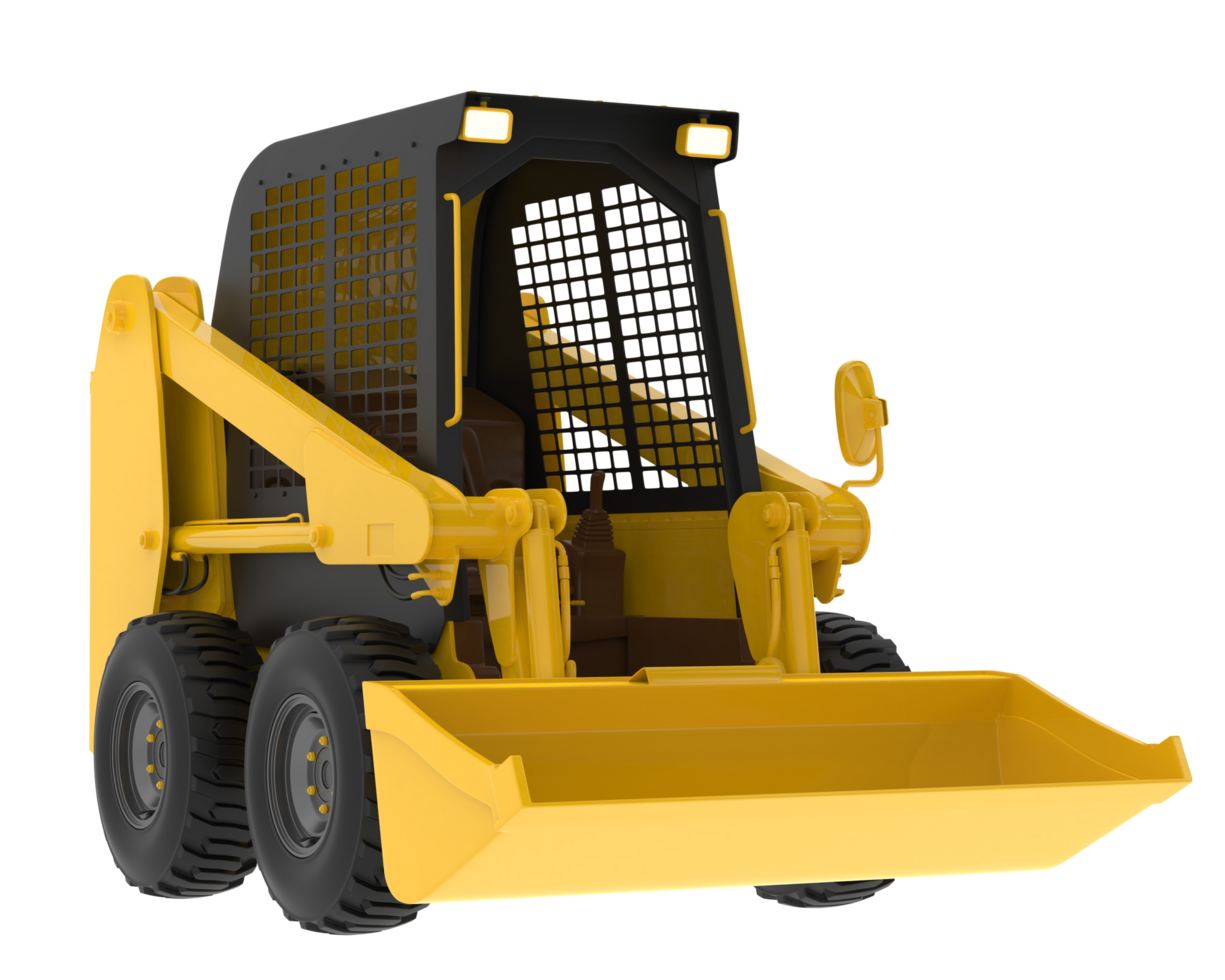 industriell bulldozer isolerat på bakgrund. 3d tolkning - illustration png