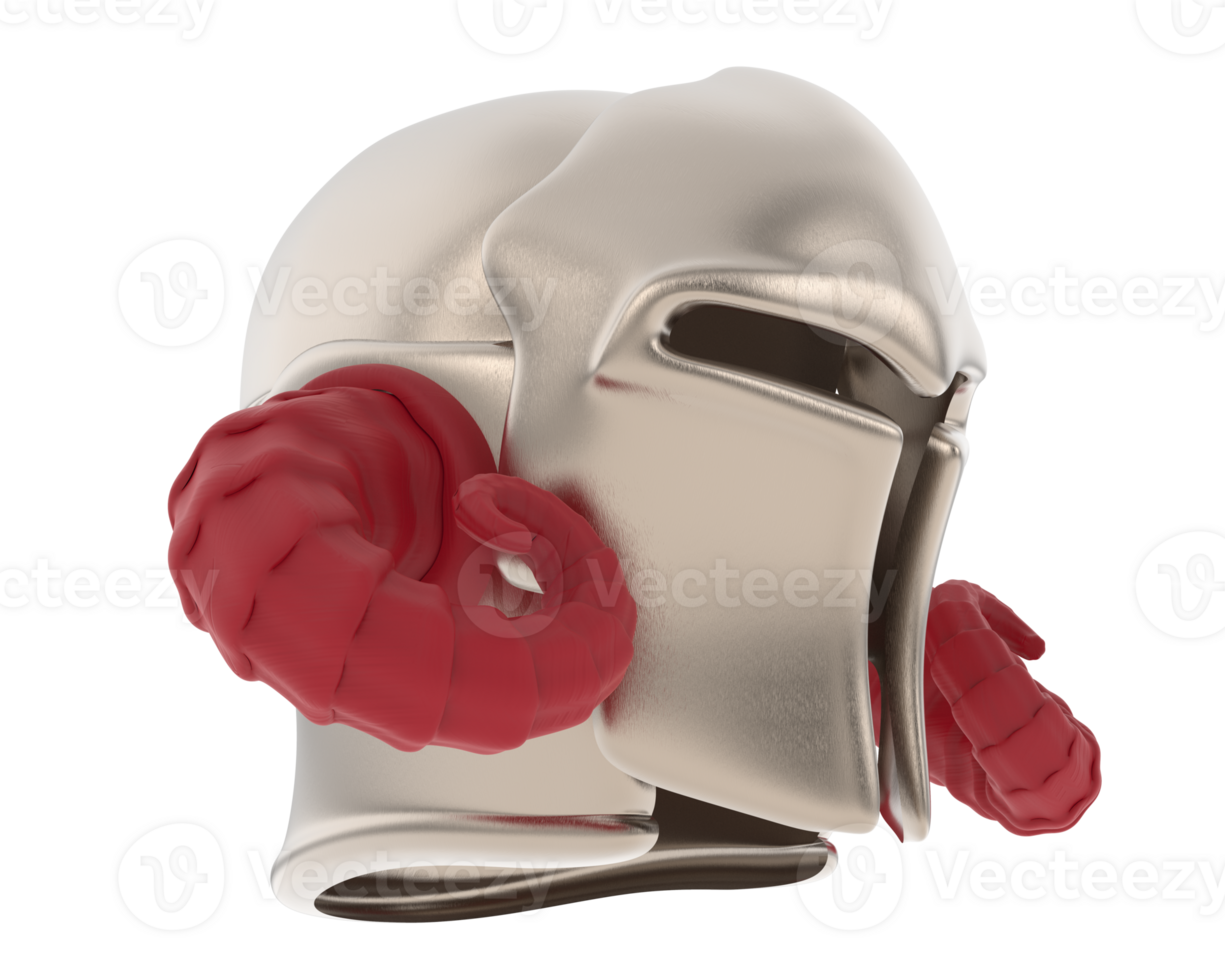 Medieval helmet isolated on background. 3d rendering - illustration png