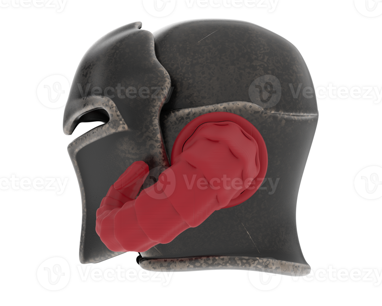 Gladiator helmet isolated on background. 3d rendering - illustration png