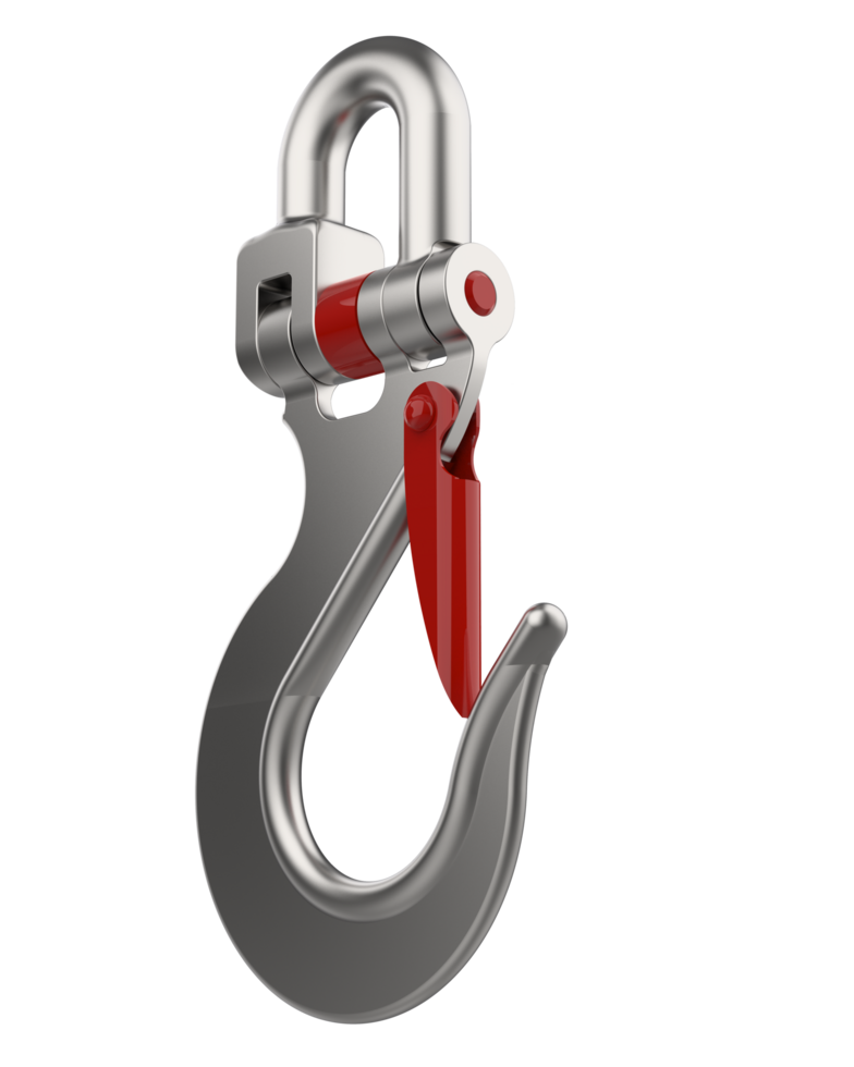 Crane hook isolated on background. 3d rendering - illustration png