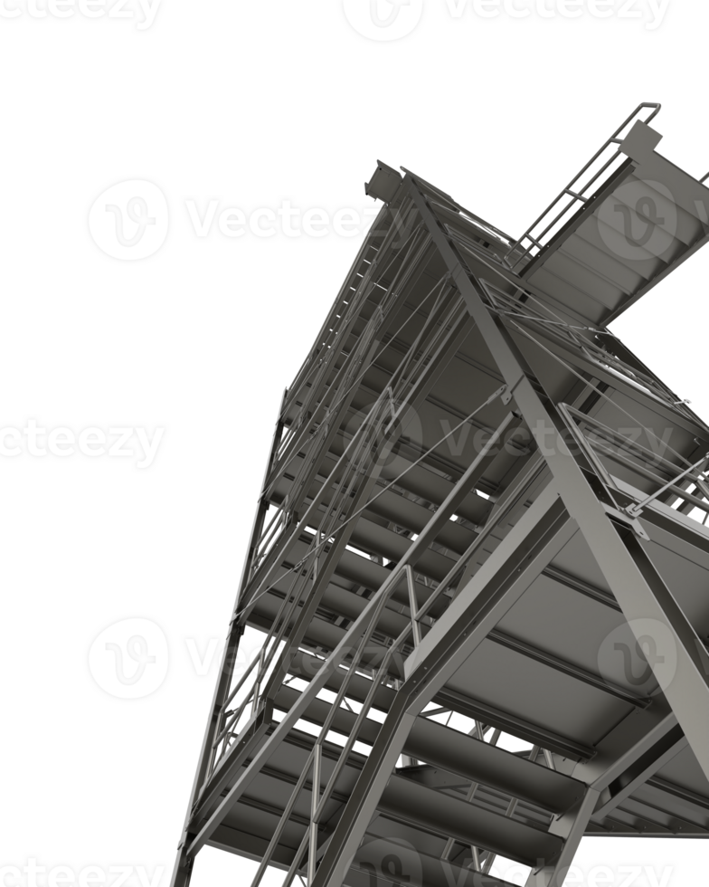 industriell Außen Treppe Nahansicht Szene isoliert auf Hintergrund. 3d Rendern - - Illustration png