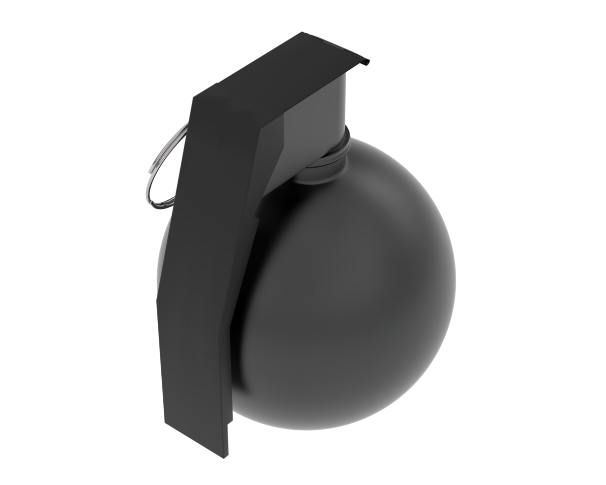 Hand grenade isolated on background. 3d rendering - illustration png