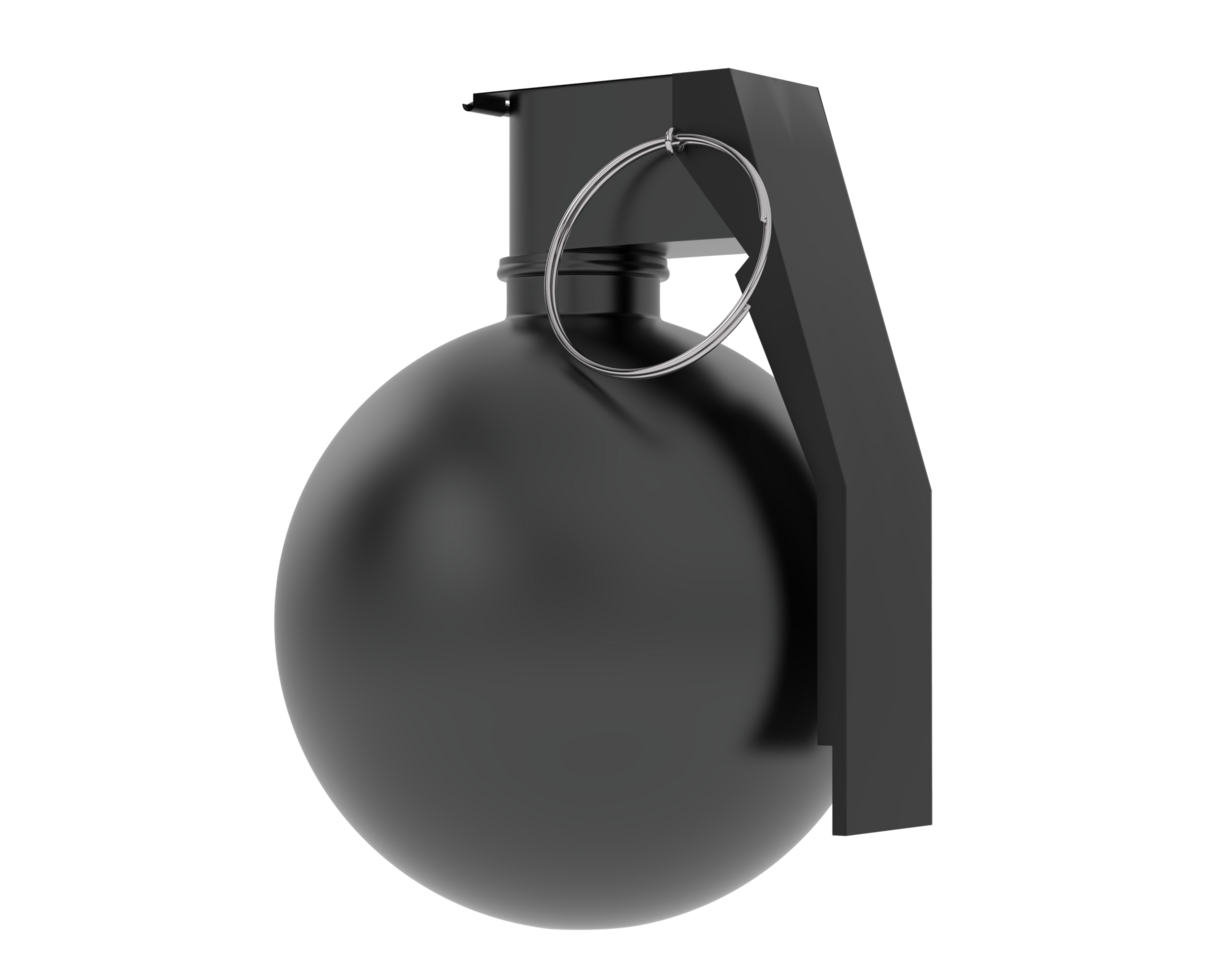 Hand grenade isolated on background. 3d rendering - illustration png