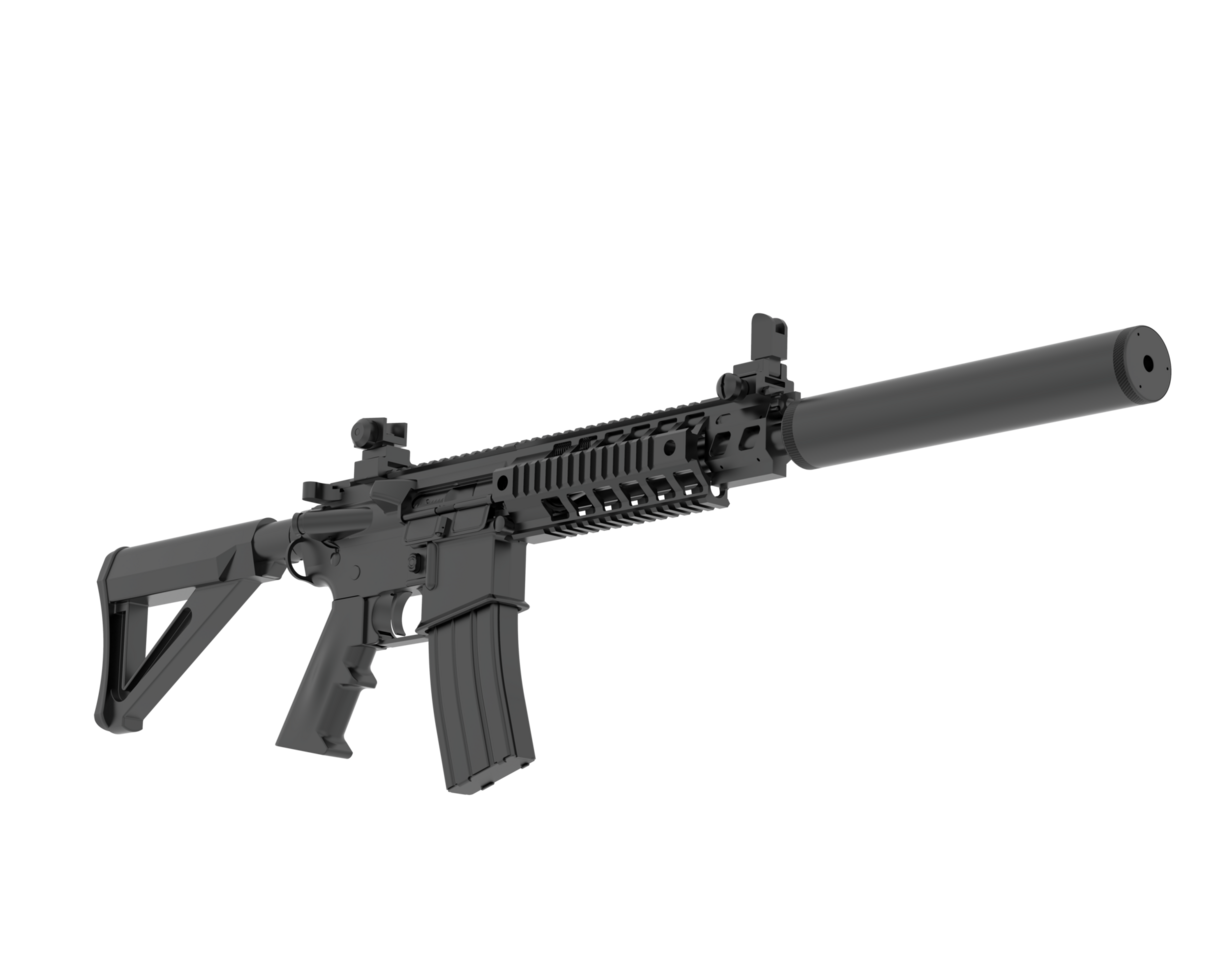 Machine-gun isolated on background. 3d rendering - illustration png