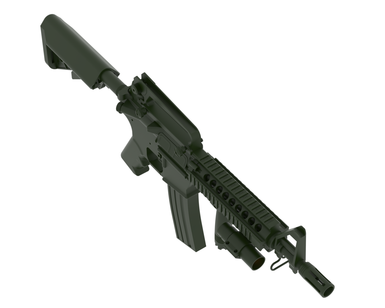 Machine-gun isolated on background. 3d rendering - illustration png