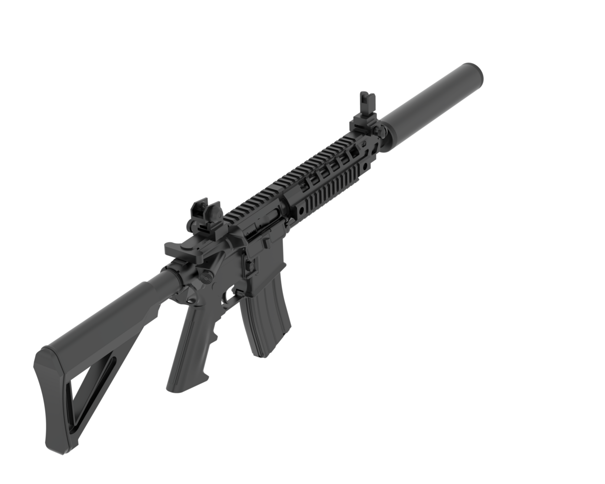 Machine-gun isolated on background. 3d rendering - illustration png
