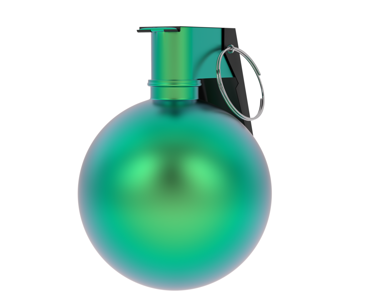 Hand grenade isolated on background. 3d rendering - illustration png