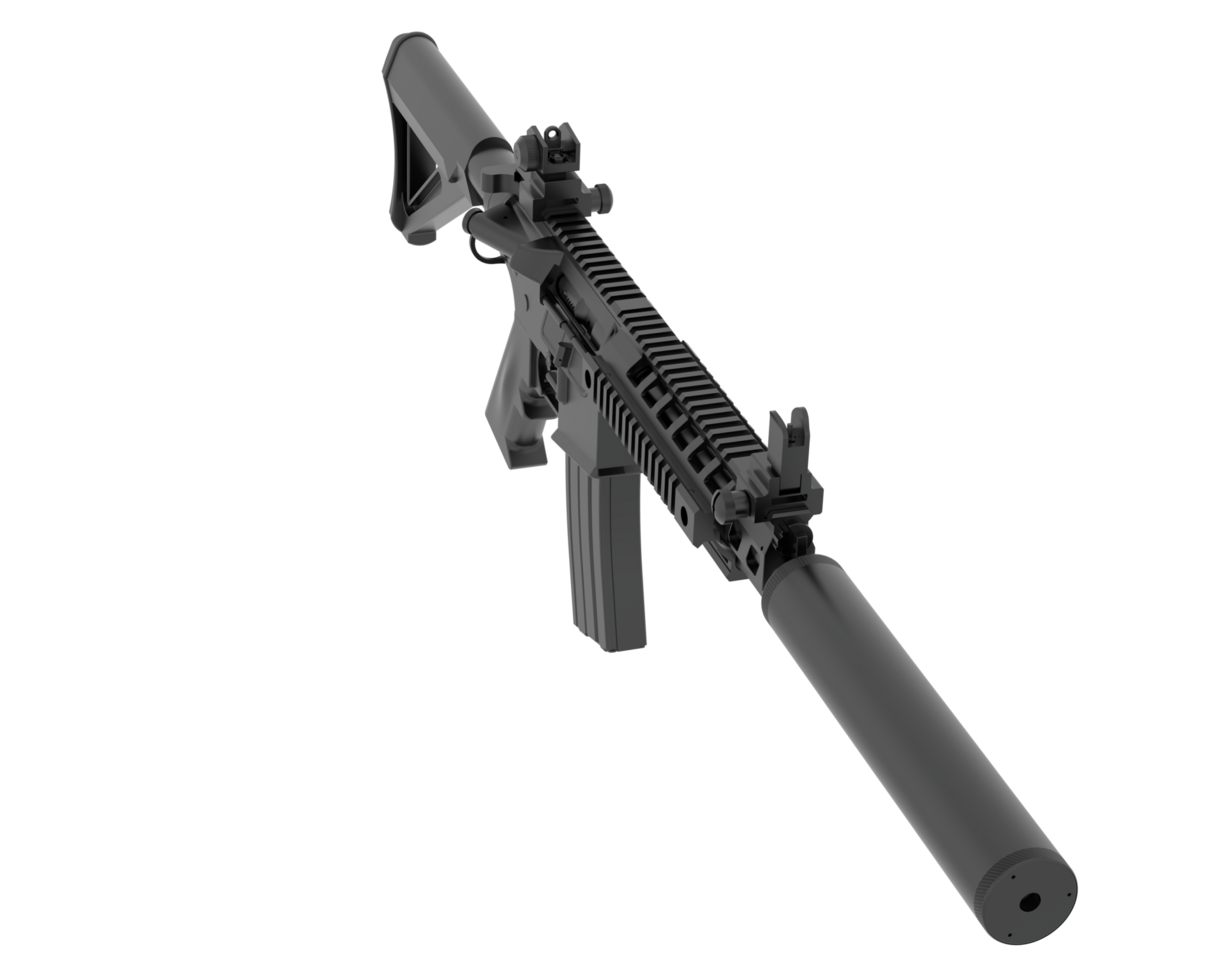 Machine-gun isolated on background. 3d rendering - illustration png