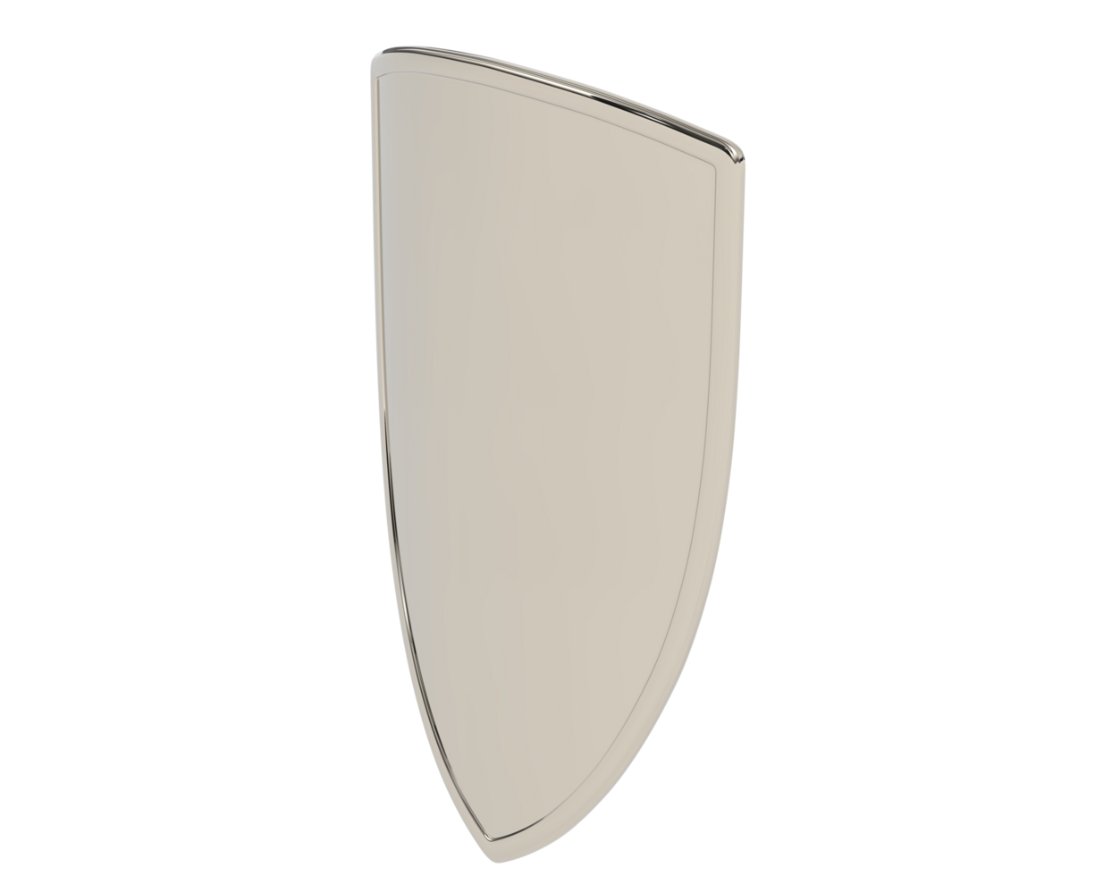 Shield isolated on background. 3d rendering - illustration png