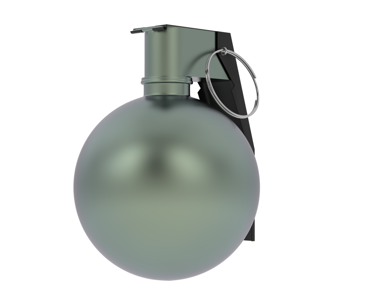Hand grenade isolated on background. 3d rendering - illustration png