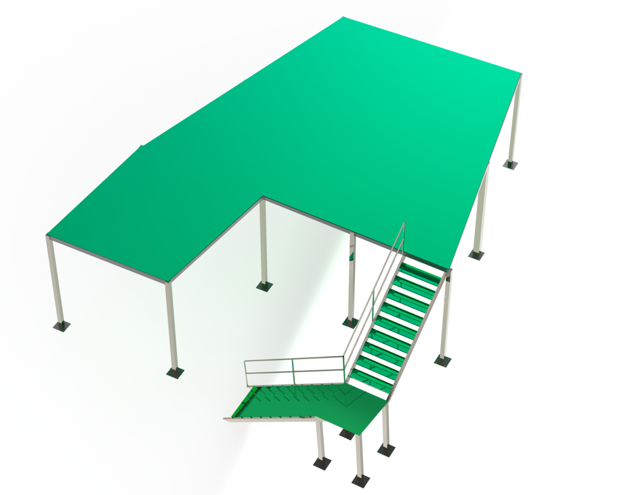 Industrial platform isolated on background. 3d rendering - illustration png