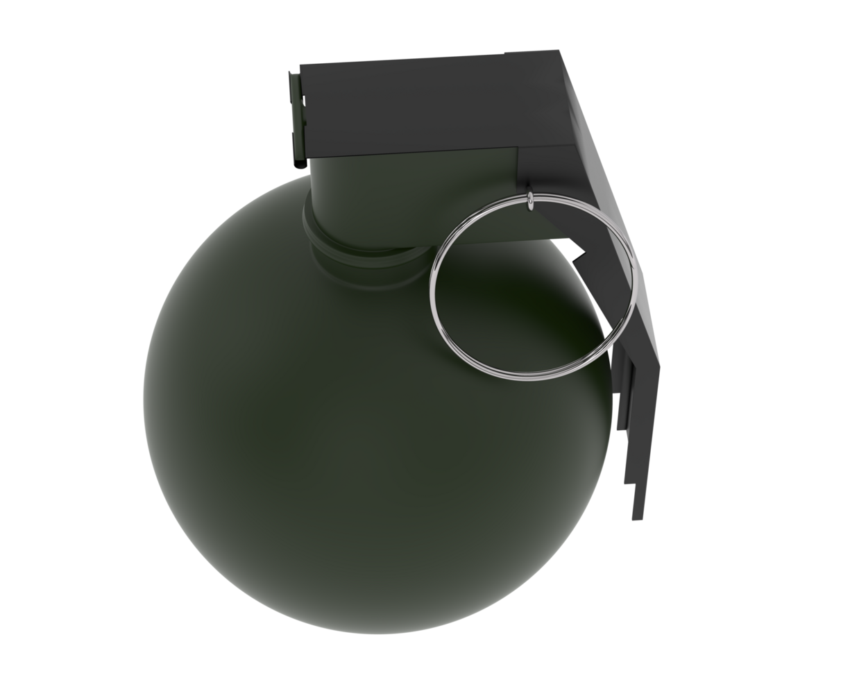 Hand grenade isolated on background. 3d rendering - illustration png