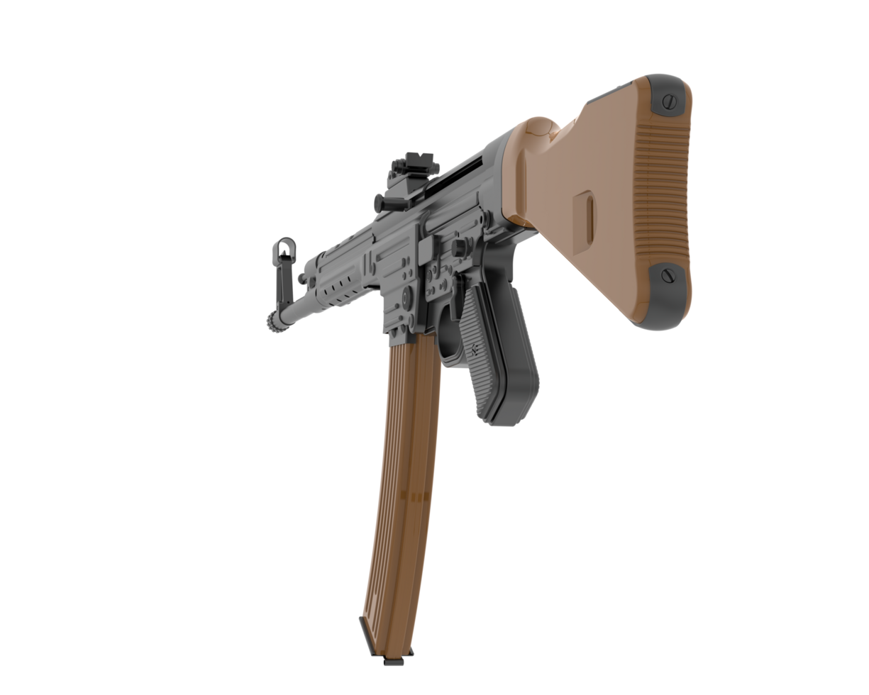 Machine-gun isolated on background. 3d rendering - illustration png