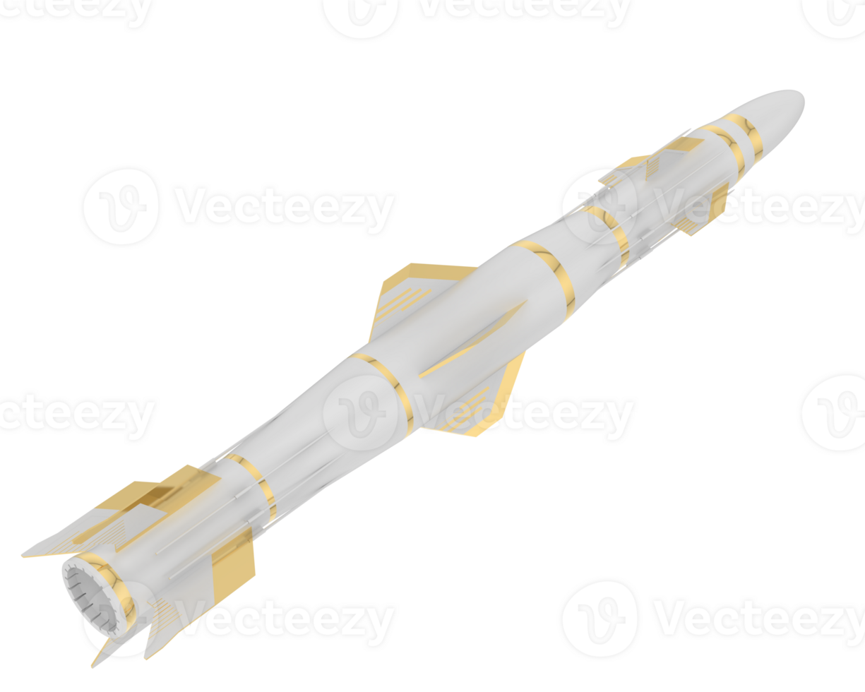 Missile isolated on background. 3d rendering - illustration png