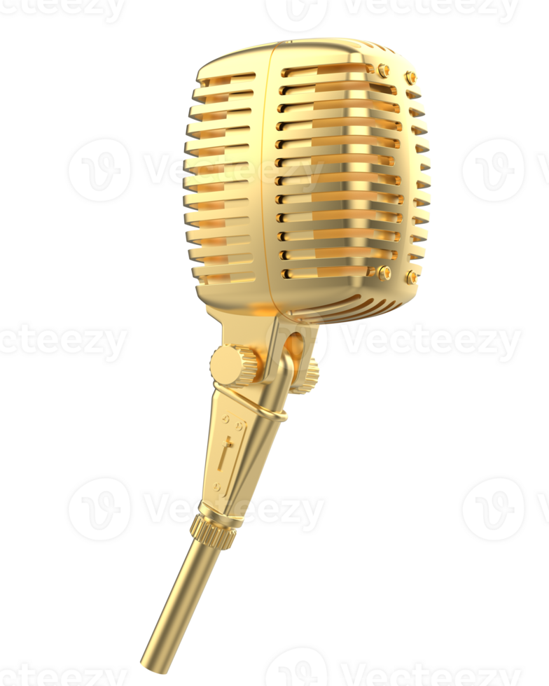 Microphone isolated on background. 3d rendering - illustration png
