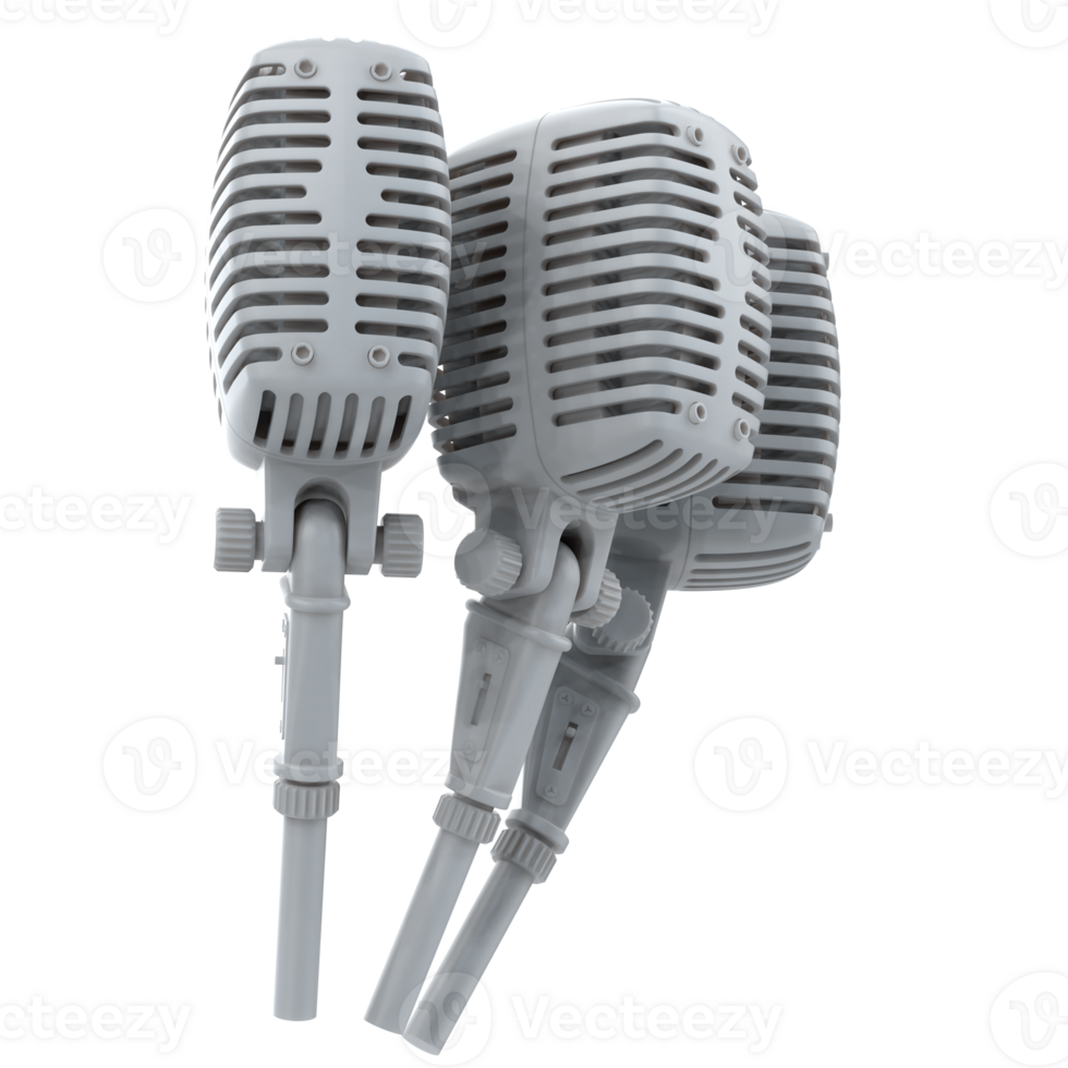 Microphone isolated on background. 3d rendering - illustration png