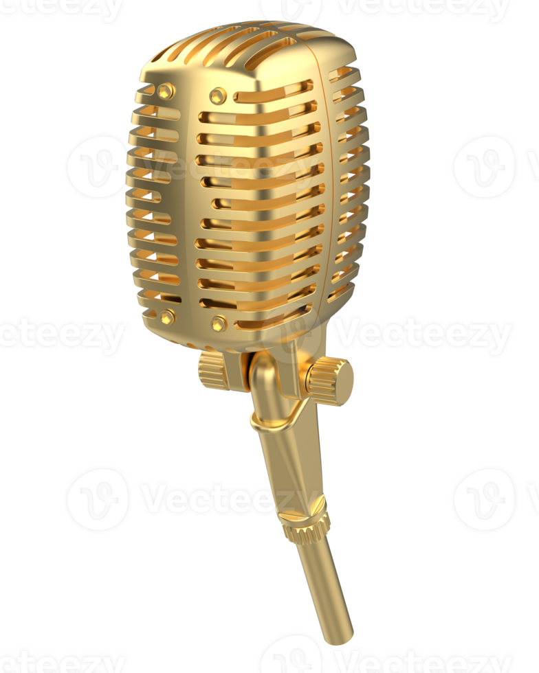 Microphone isolated on background. 3d rendering - illustration png