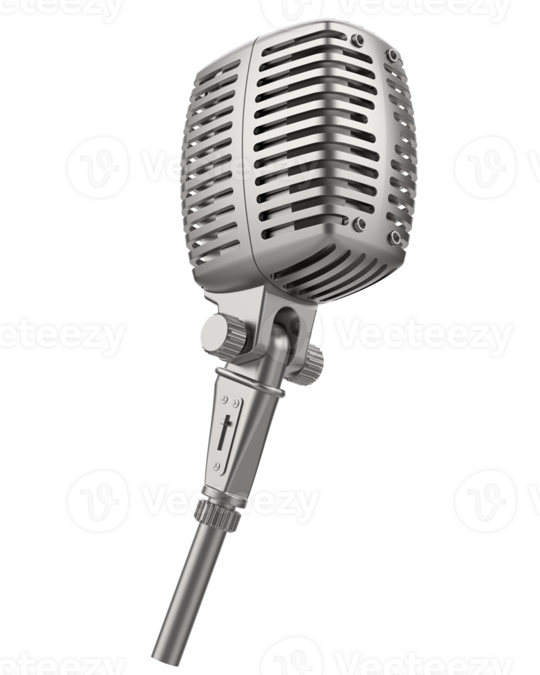 Microphone isolated on background. 3d rendering - illustration png