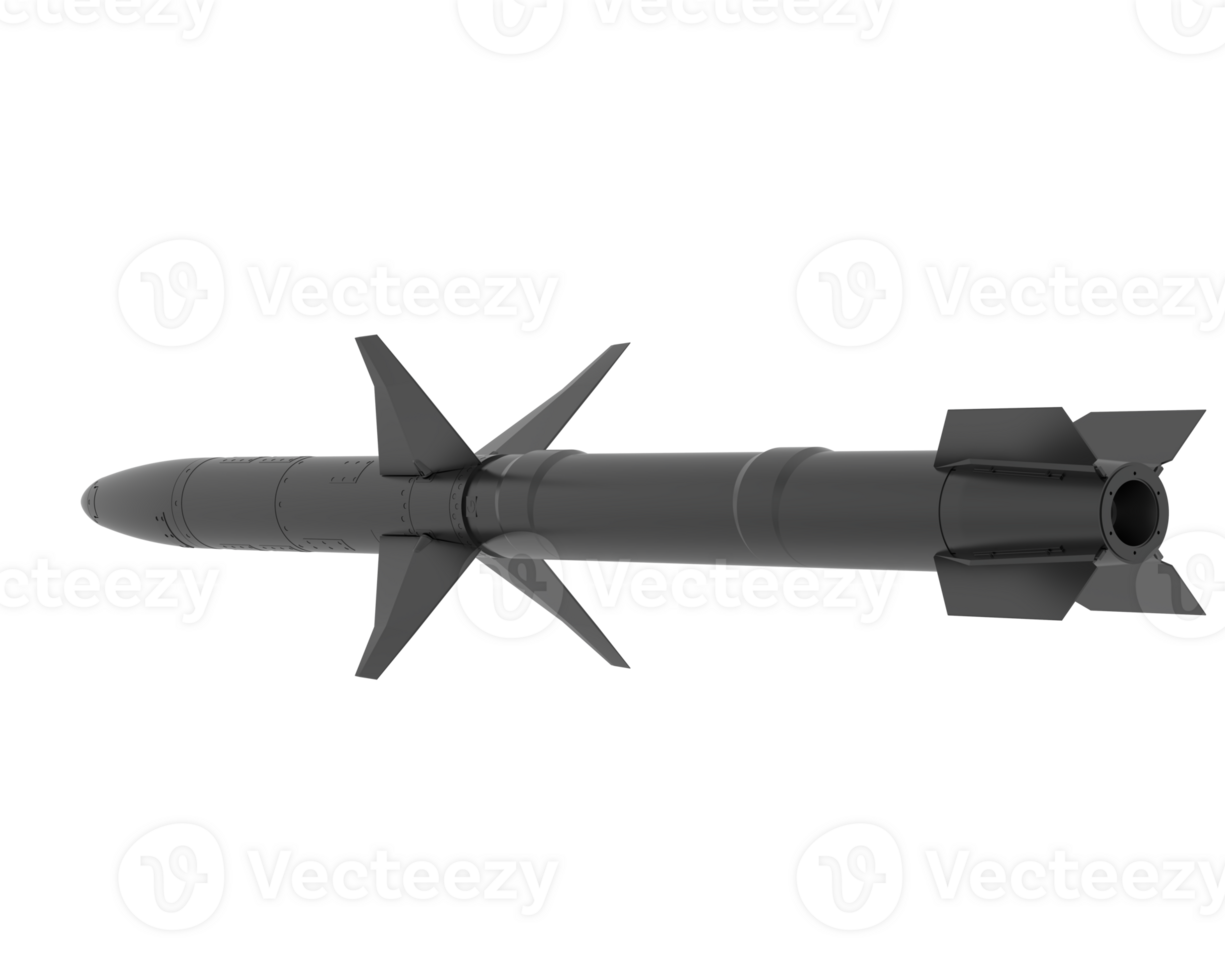 Missile isolated on background. 3d rendering - illustration png