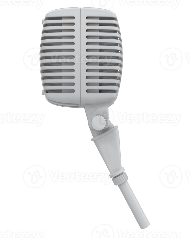 micrófono aislado en antecedentes. 3d representación - ilustración png