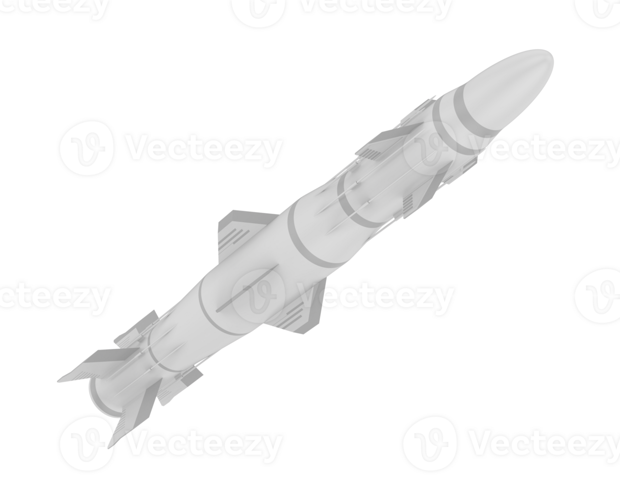 Missile isolated on background. 3d rendering - illustration png