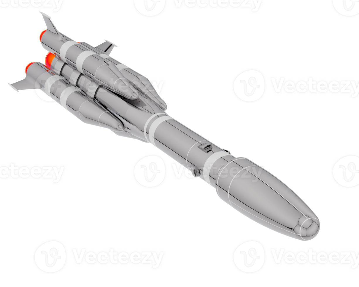 misil aislado en antecedentes. 3d representación - ilustración png