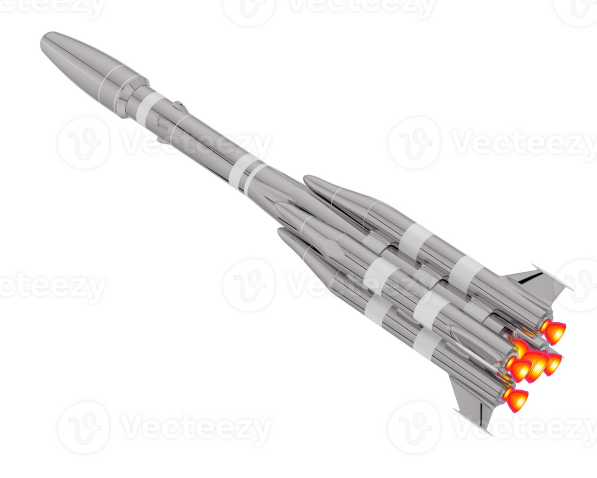 Missile isolated on background. 3d rendering - illustration png