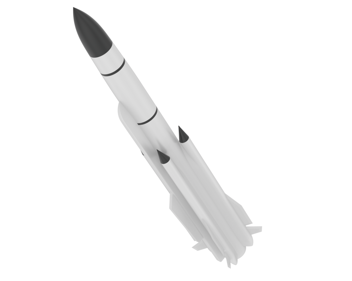 Missile isolated on background. 3d rendering - illustration png