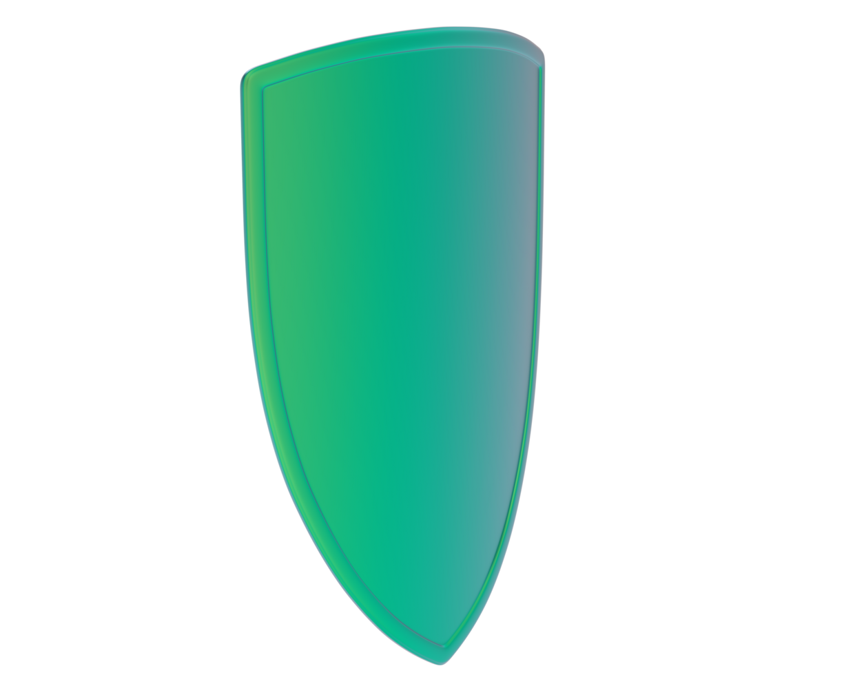 Shield isolated on background. 3d rendering - illustration png