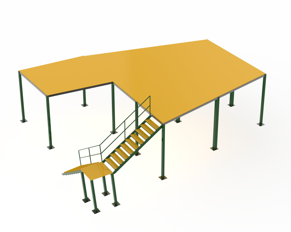 Industrial platform isolated on background. 3d rendering - illustration png