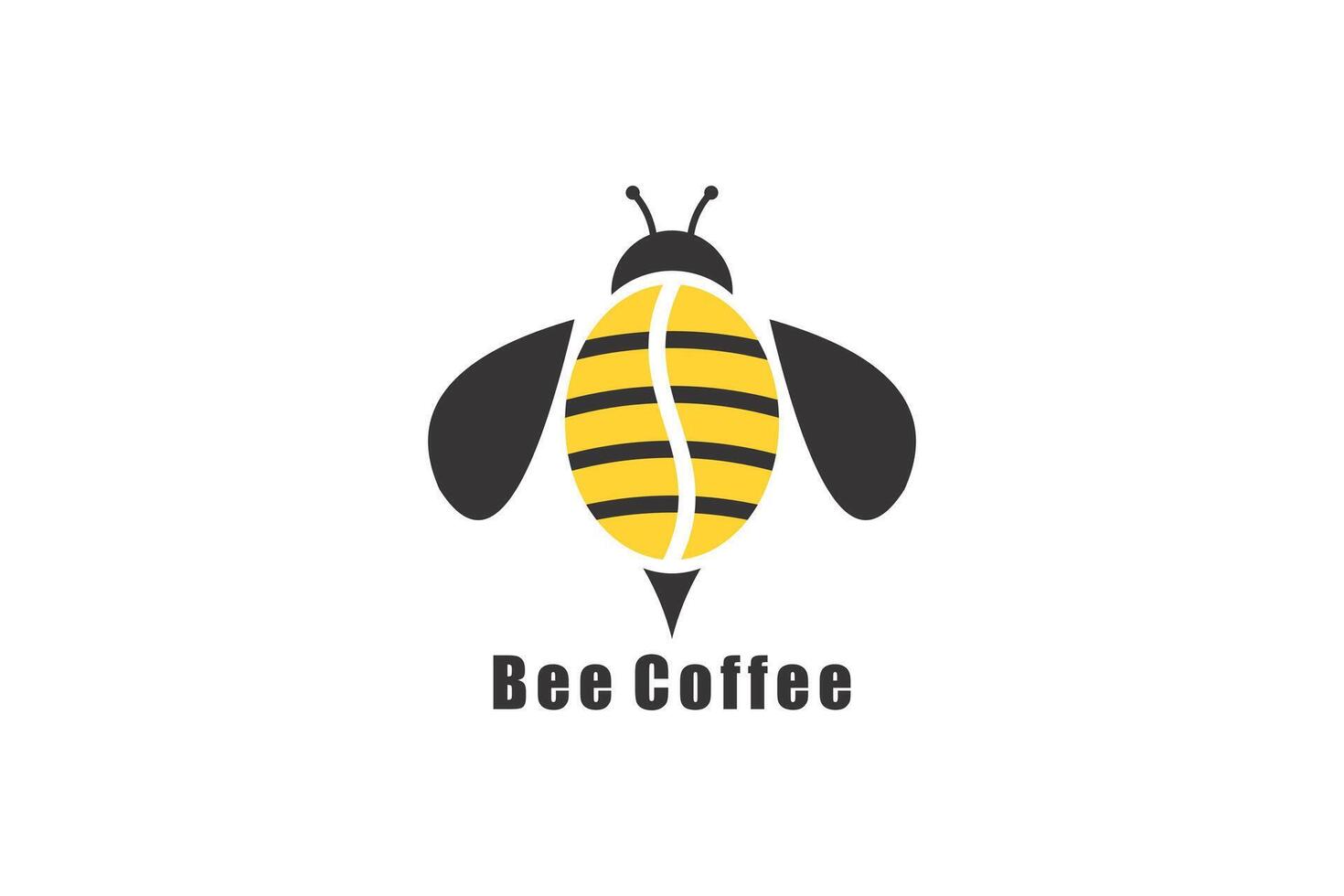 coffee logo design with bee logo concept modern vector